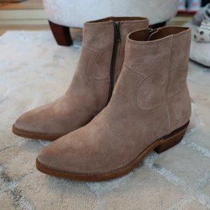 NWOT Frye Pink Suede Billy Zip Booties